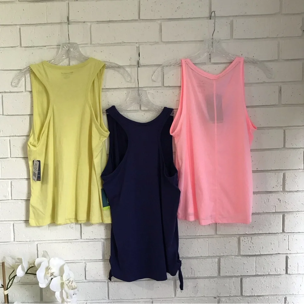 Girls Size XL Tank Top Bundle of 3 Nike Champion Tek Gear Yellow Pink Blue